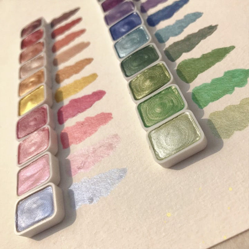A watercolor painting set for kids by Arenzza featuring colorful paints, brushes, and art supplies for creative activity.