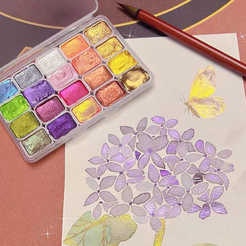 Arenzza shifting watercolor painting set for kids, featuring colorful watercolors, brushes, and paper for creative art projects.