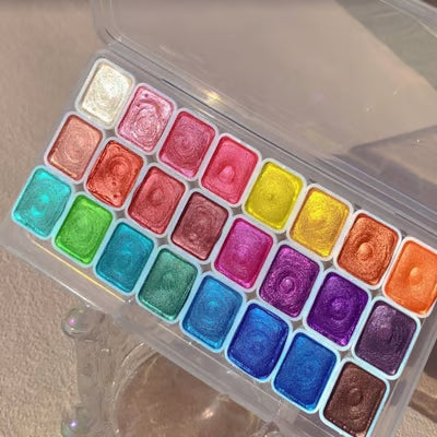 Colorful watercolor painting set for kids by Arenzza, featuring vibrant paints and brushes for creative art projects.