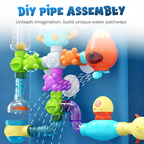 Arenzza Waterworks Pipe Bath Toy Set for kids featuring colorful plastic pipes and connectors for interactive bath play.