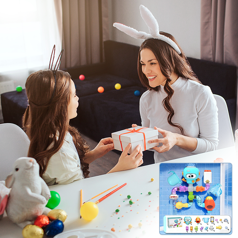 Arenzza Waterworks Pipe Bath Toy Set for kids with colorful plastic pipes and connectors, perfect for bath time fun and water play.