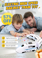 Arenzza electric high-speed railway train toy with colorful tracks, designed for kids' play and gift-giving.