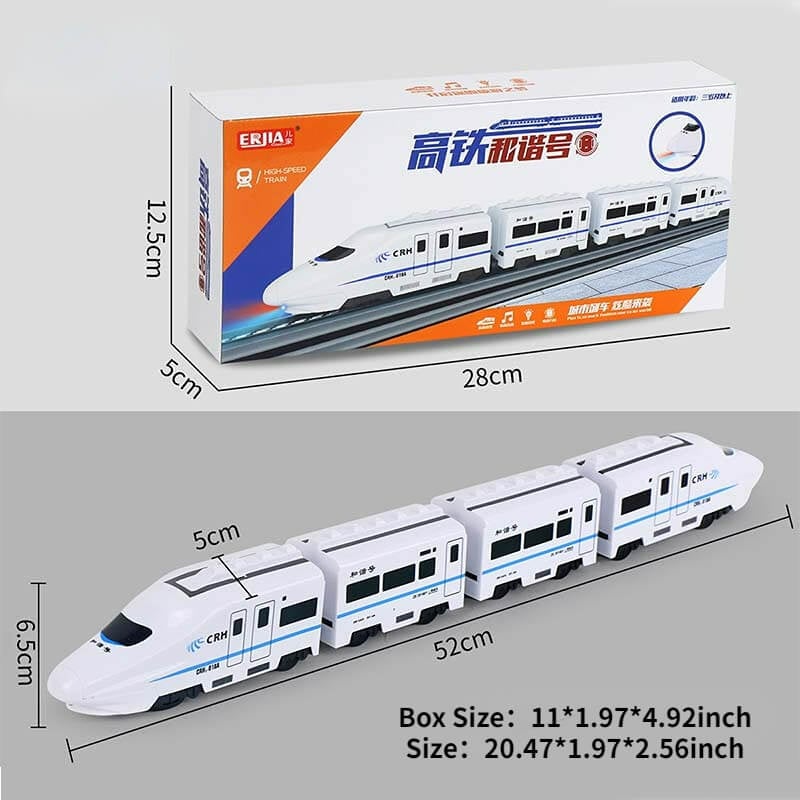 Arenzza electric high-speed railway Harmony train toy with realistic train details, designed for kids and gift-giving.