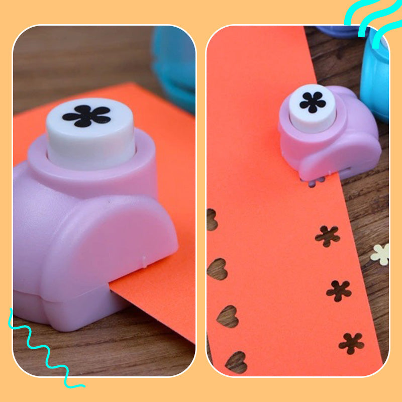 Arenzza DIY punch for paper crafts, children's toy for kids and gifts, featuring a colorful craft punch tool and paper craft materials.