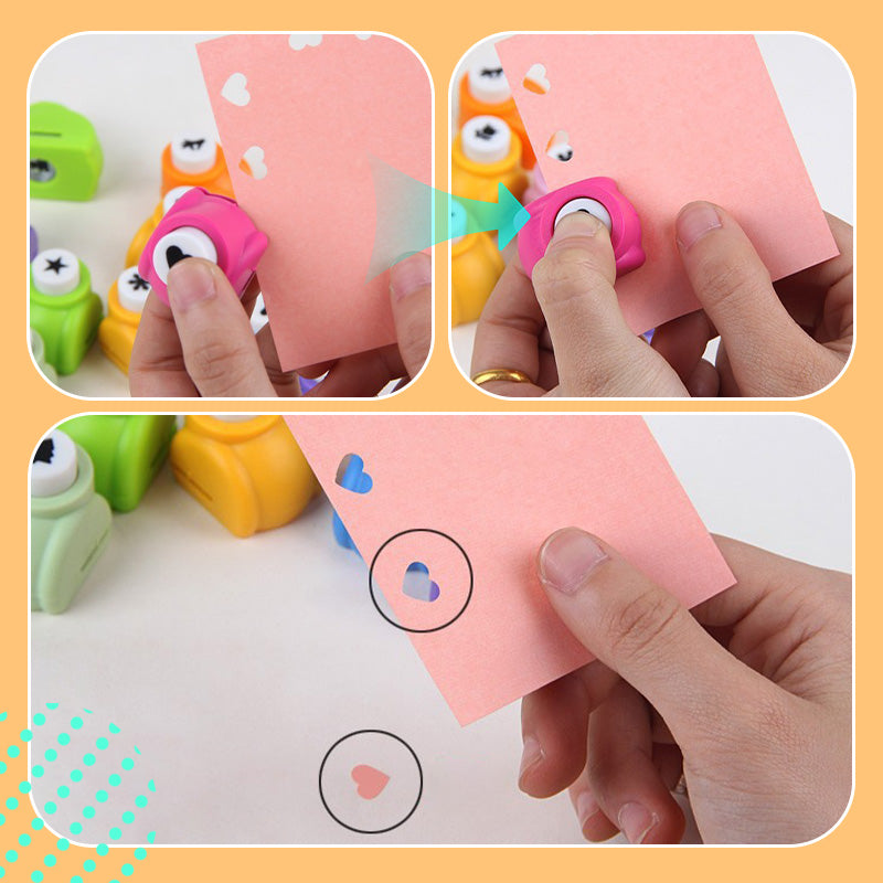 Arenzza DIY paper punch tool for children's crafts, colorful toy for kids' creative paper craft projects.