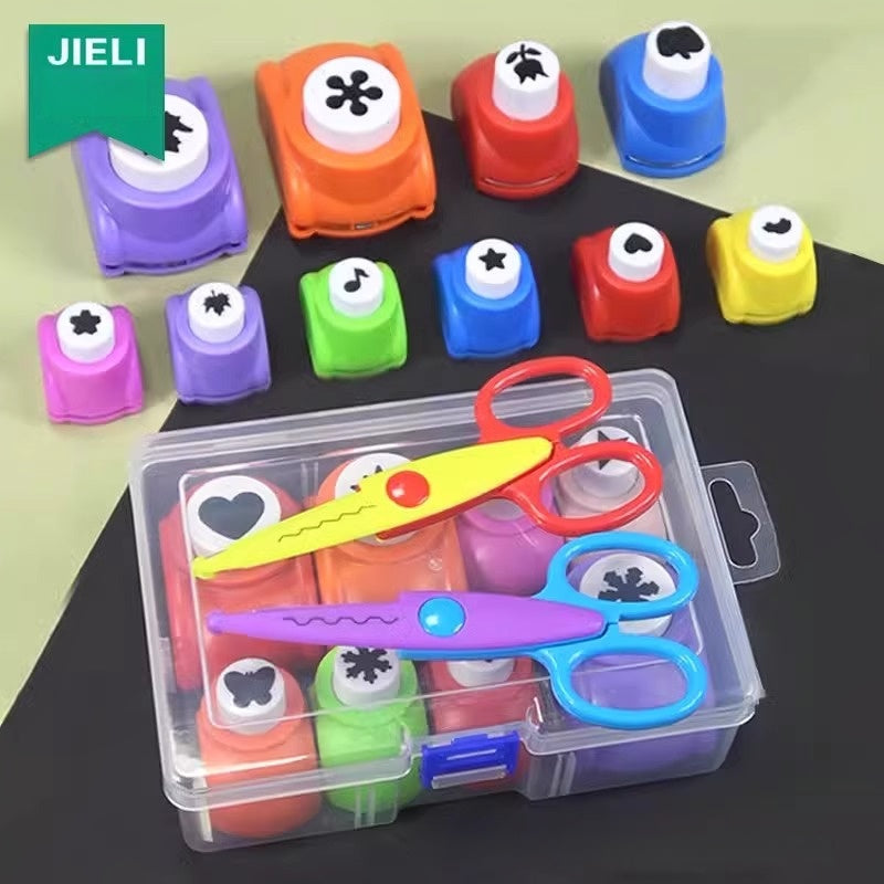 Arenzza DIY paper craft punch toy for children, showcasing a colorful handheld punch tool for creative kids' paper projects.