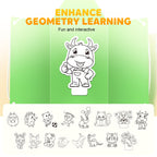 Arenzza pull string 3D geometry learning toy book for kids with colorful, interactive pages designed to teach shapes and spatial skills.