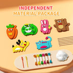 Arenzza DIY doll sewing toy kit with colorful fabric, needles, and accessories for kids' craft and play activities.