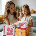 Arenzza kids kitchen playset with realistic lights and sounds, featuring safe, durable toy appliances for imaginative play.