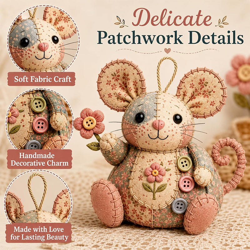 Arenzza vintage mouse plush sewing kit featuring handcrafted plush toy and sewing accessories for kids and gifts.