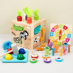 Arenzza multifunctional toddler learning activity cube with colorful interactive features for kids' educational play.