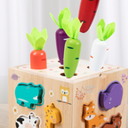 Colorful Arenzza toddler learning activity cube with shape sorting, spinning gears, and interactive features for kids' development.