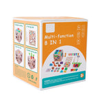 Arenzza multifunctional toddler learning activity cube with colorful shapes, buttons, and spinning parts for educational play.