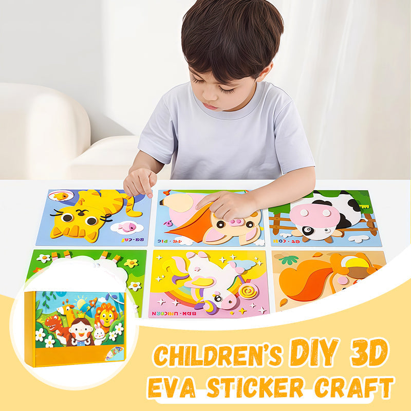 Colorful children’s DIY 3D EVA sticker craft kit from Arenzza, featuring vibrant stickers for kids' creative craft projects.