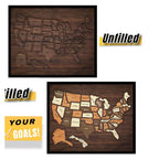 Arenzza 3D wooden travel map puzzle for kids and gifts, showcasing detailed wooden pieces of a world map on a flat surface.