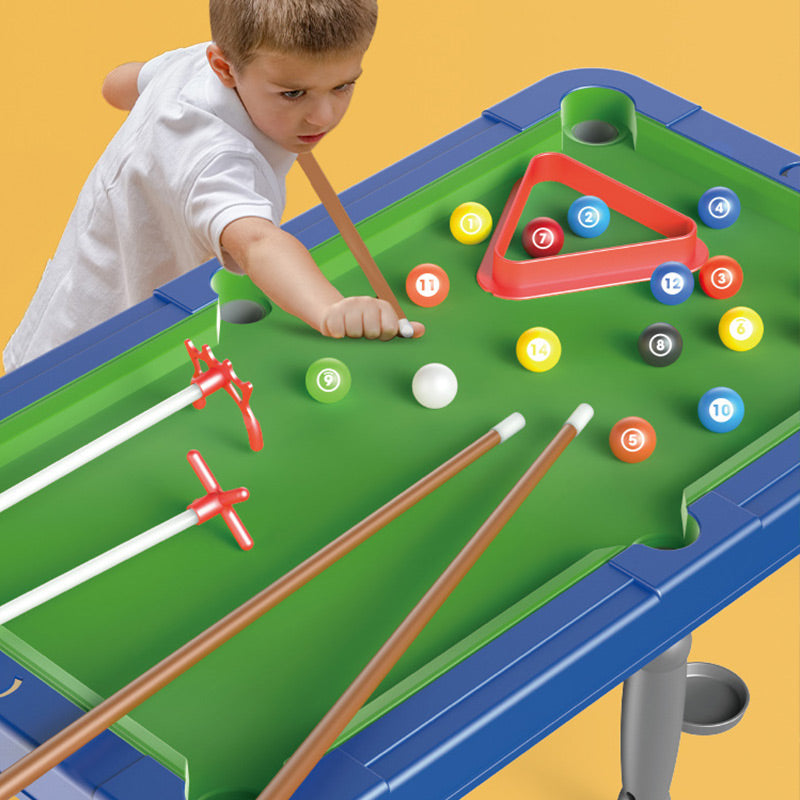 Arenzza 6-in-1 portable game table for kids, featuring multiple game surfaces and colorful design, perfect for family play and gifts.