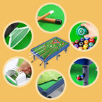 Arenzza 6-in-1 portable multi-functional game table for kids, showcasing various game surfaces and colorful design.