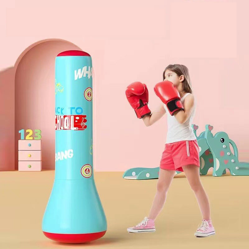Colorful Arenzza Kids Inflatable Boxing Tumbler toy designed for kids and gifts, featuring a resilient inflatable base and punching surface.