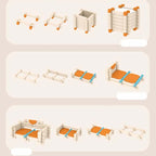A collection of colorful wooden building blocks from Arenzza, designed for kids' educational and imaginative play.
