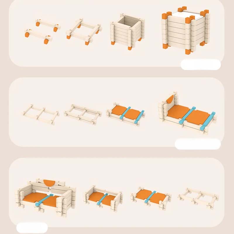 A collection of colorful wooden building blocks from Arenzza, designed for kids' educational and imaginative play.