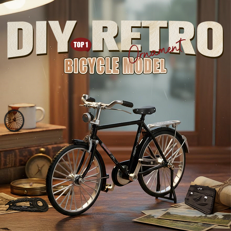 Arenzza DIY bicycle model toy kit with assembled detailed miniature bicycle for kids and gift enthusiasts.