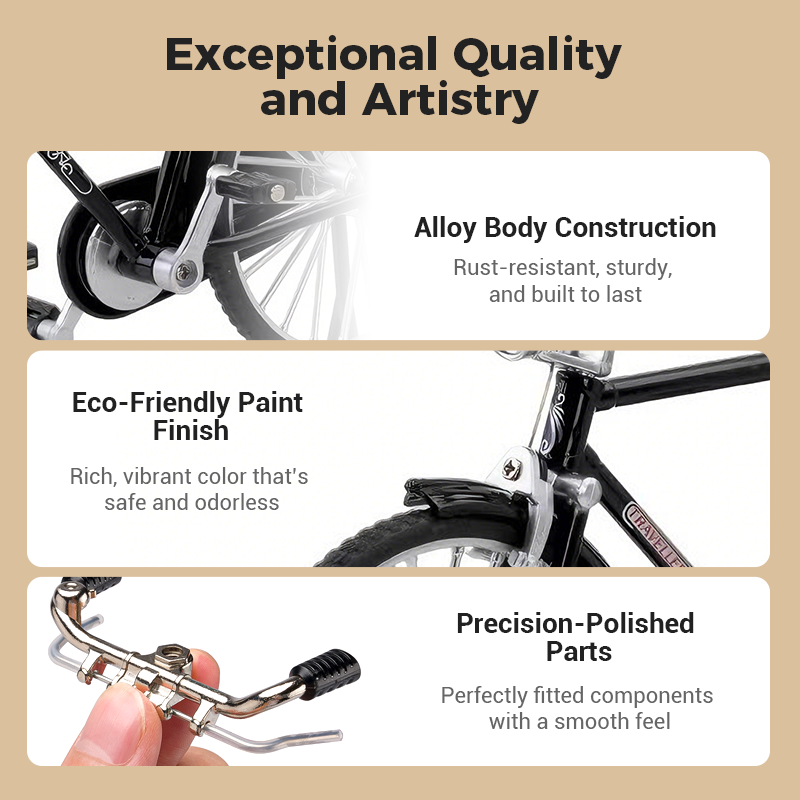Arenzza DIY bicycle model toy kit with assembled colorful miniature bicycle on a white background.