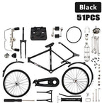 Aarenzza DIY bicycle model toy kit for kids, featuring colorful plastic parts assembled into a detailed miniature bicycle.