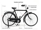 Arenzza DIY bicycle model toy kit with colorful plastic parts assembled into a detailed miniature bicycle for kids and gifts.