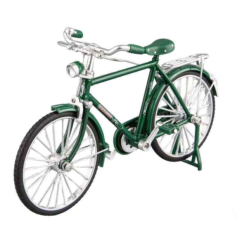 Arenzza DIY bicycle model toy for kids, showing assembled miniature bicycle with detailed parts on a white background.
