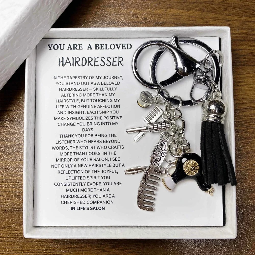 Arenzza hairstylist gift keychain featuring a playful toy design, perfect for kids and gift enthusiasts.
