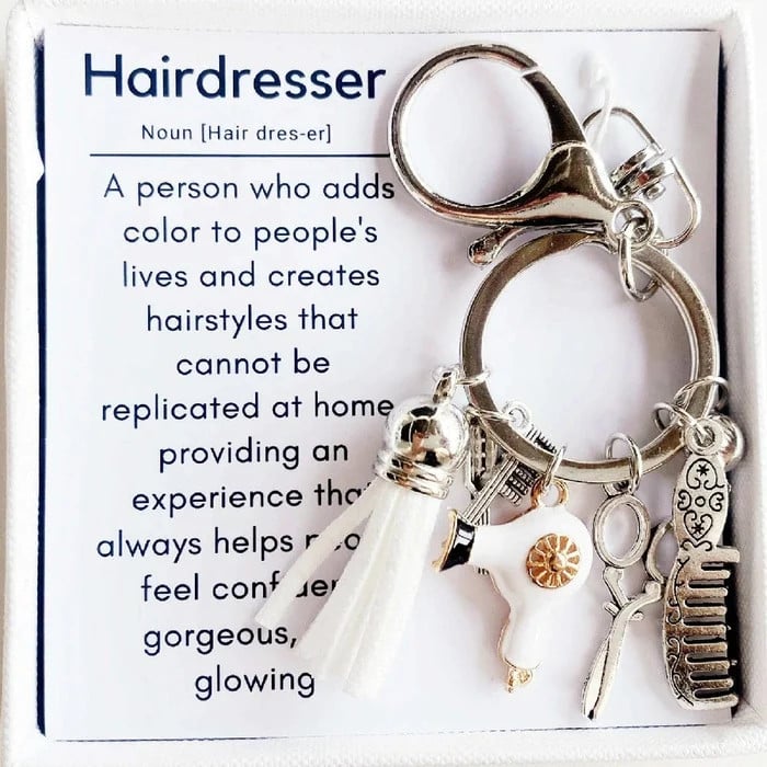 Arenzza hairstylist gift keychain with a playful toy design, perfect for kids and gift giving.