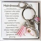 Arenzza hairstylist gift keychain featuring a playful toy design, perfect for kids and gift-giving, with colorful and fun details.