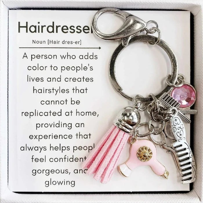 Arenzza hairstylist gift keychain featuring a playful toy design, perfect for kids and gift-giving, with colorful and fun details.