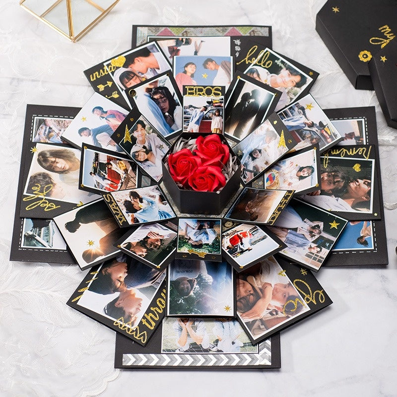 Arenzza Creative DIY Explosion Gift Box Set with colorful toy components and decorative elements for kids' creative fun.