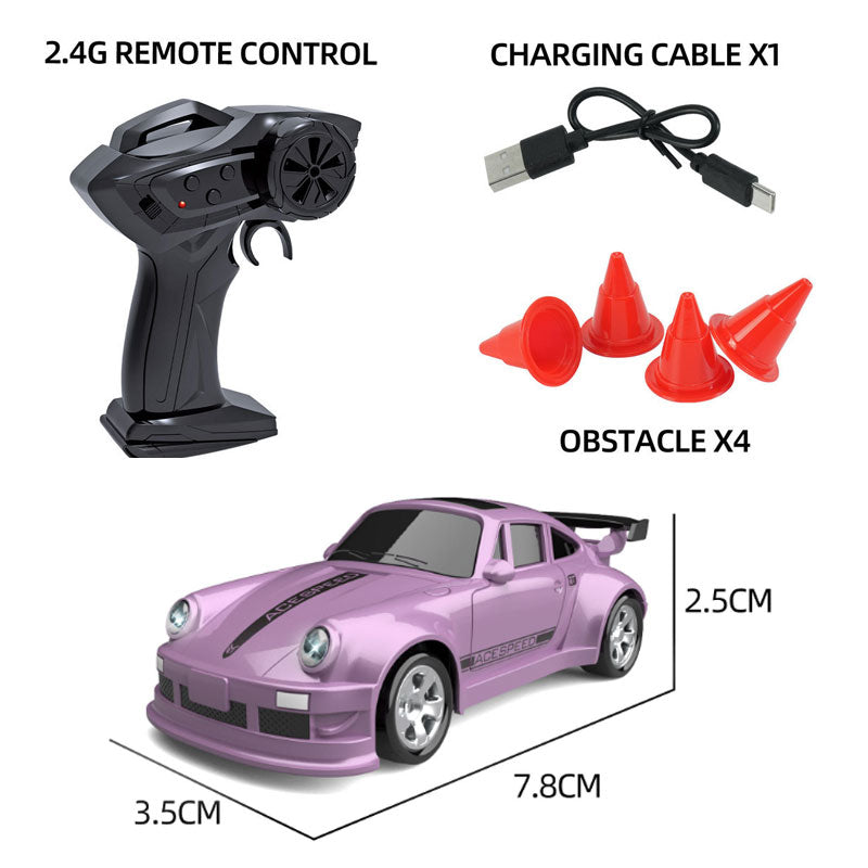 Arenzza remote control mini racing car toy for kids, featuring vibrant colors and compact design, perfect for exciting races.