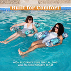 Arenzza inflatable pool floating chair in bright colors, designed for kids to relax and play in the swimming pool.