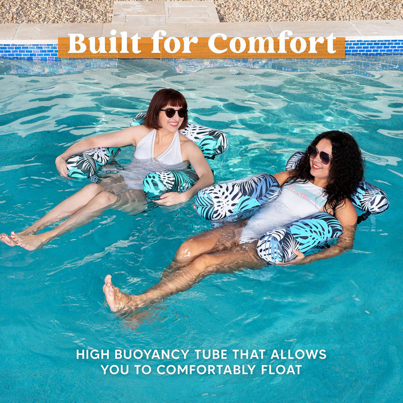 Arenzza inflatable pool floating chair in bright colors, designed for kids to relax and play in the swimming pool.