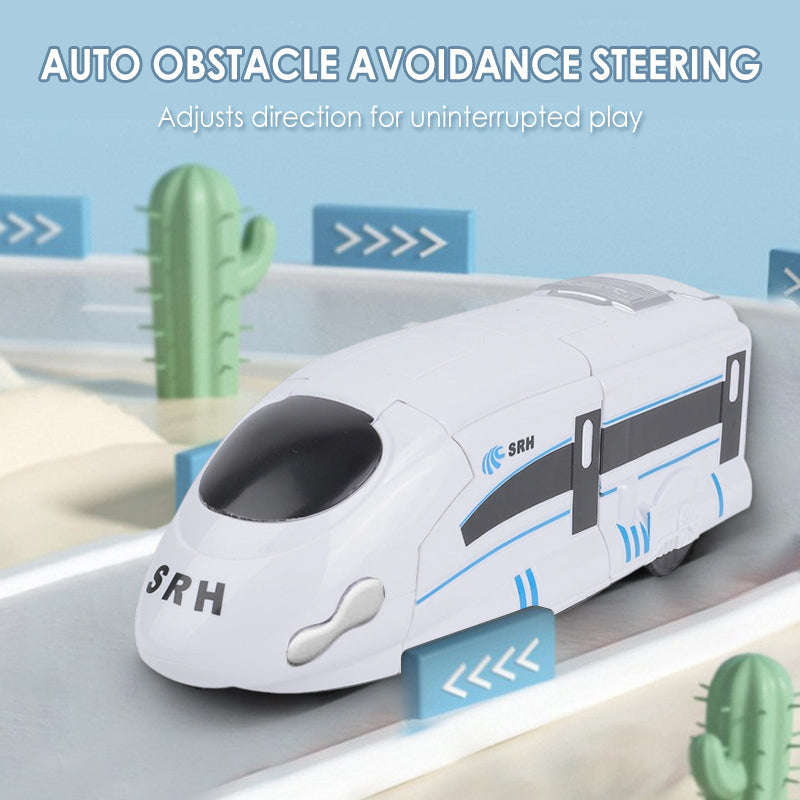Arenzza rechargeable transforming train robot toy for kids, featuring colorful interactive play and fun train and robot modes.