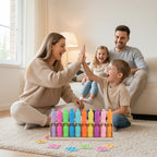 Colorful Rainbow Bottle Matching Game Toy Set by Arenzza, featuring vibrant plastic bottles for kids' matching and educational play.