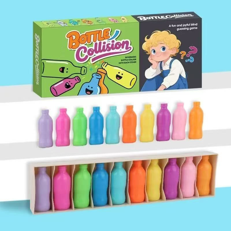 Arenzza Rainbow Bottle Color Matching Game Toy Set for kids, featuring colorful bottles arranged in a playful pattern.