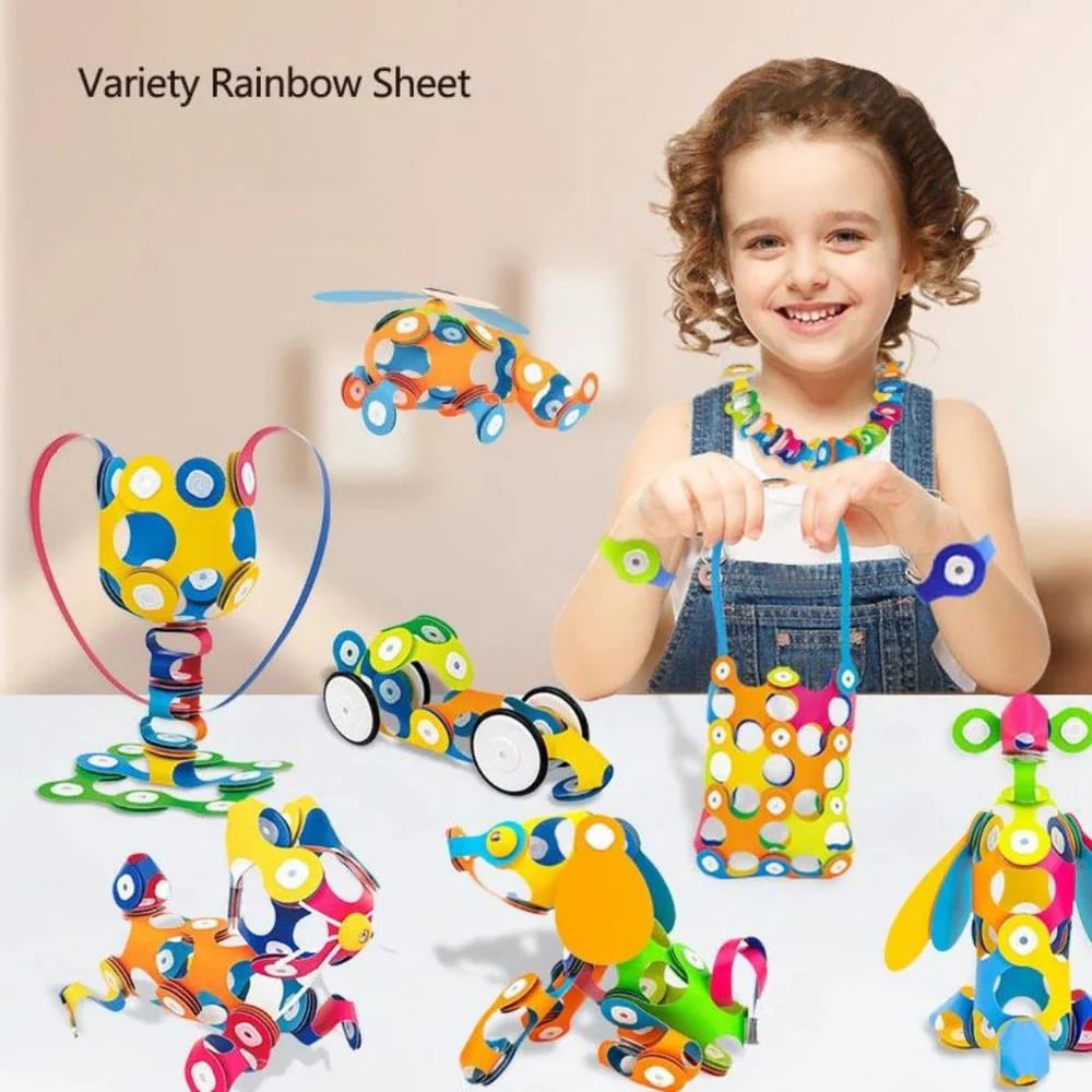 Colorful Arenzza magnetic building toy for kids, featuring magnetic pieces and geometric shapes for creative play and STEM learning.