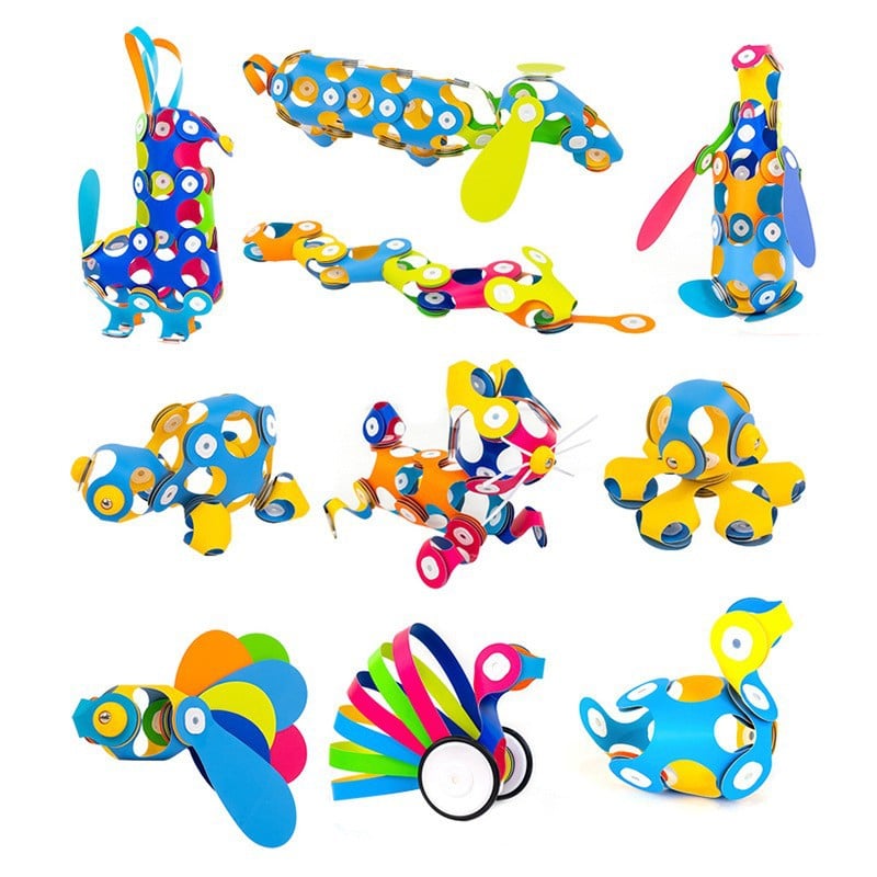 Colorful Arenzza magnetic building toy set for kids, featuring various magnetic pieces for creative construction and play.