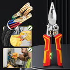 Arenzza 8-in-1 wire stripper with voltage meter, compact tool for electrical work, featuring ergonomic design and versatile functions.