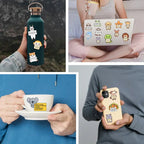 Arenzza positive emotional support buddies stickers for kids, featuring colorful cartoon characters on a white background.