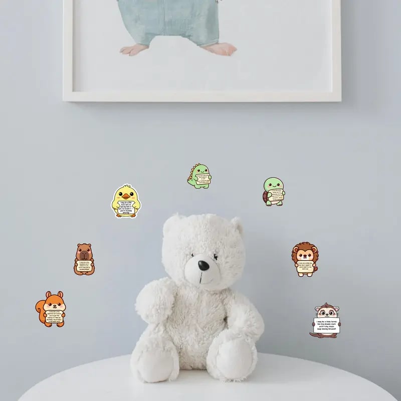 Arenzza positive emotional support stickers featuring colorful, playful designs for kids and gifts, ideal for emotional encouragement.