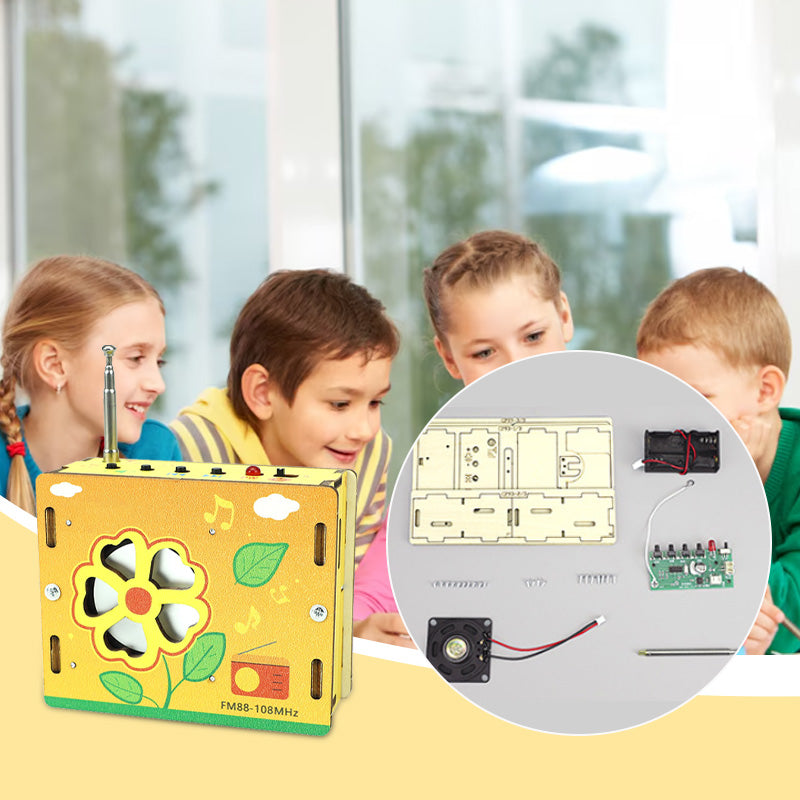 Arenzza DIY mini radio toy for kids, colorful and compact educational toy designed for children to build and learn about radios.