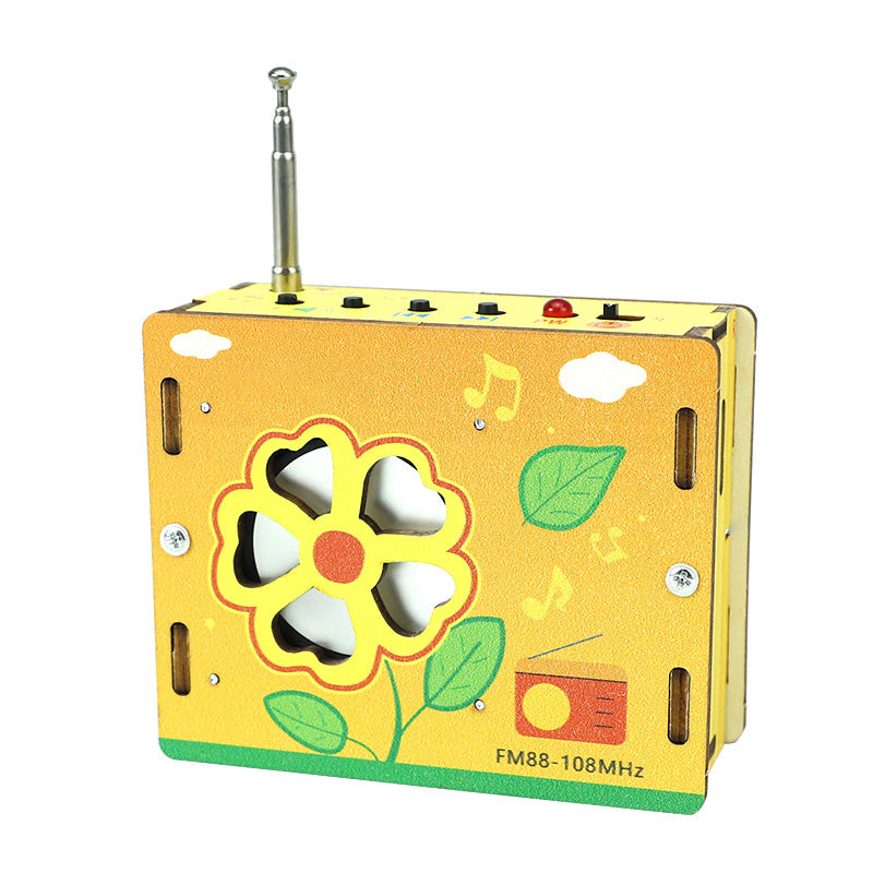 Arenzza DIY mini radio toy for kids, colorful educational children’s toy with buttons and knobs, perfect for learning and play.