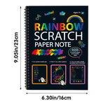 Colorful Rainbow Magic Scratch Paper by Arenzza, kids' craft toy with vibrant rainbow designs for creative activity.