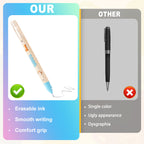 Arenzza erasable pens for kids and gifts, featuring colorful caps and sleek design, perfect for writing and drawing.