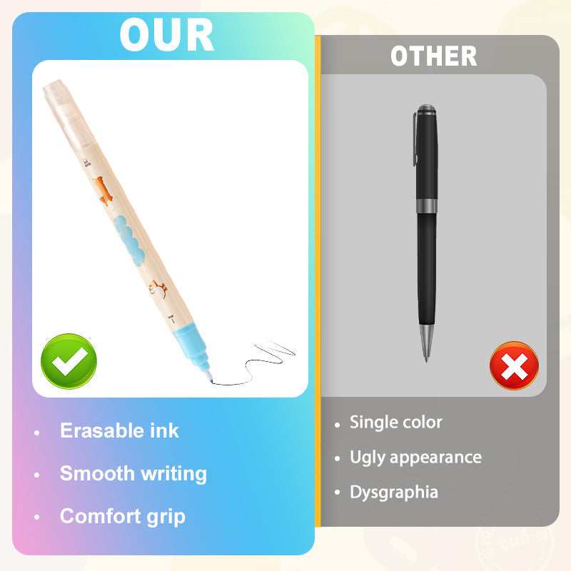 Arenzza erasable pens for kids and gifts, featuring colorful caps and sleek design, perfect for writing and drawing.